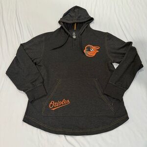Baltimore Orioles True Fan Hoodie Genuine Merchandise Mens Medium 1/4 Button Up